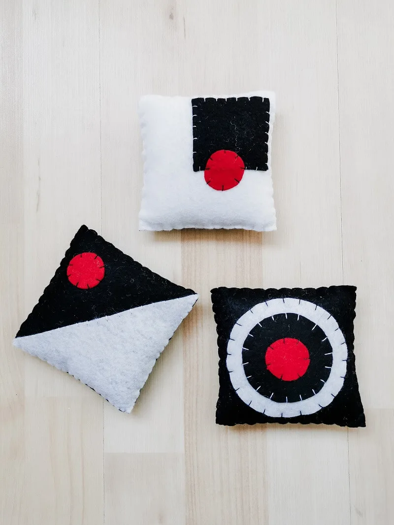 figuras-geometricas-en-alto-contraste-para-bebes set de figuras geométricas en alto contraste de fieltro